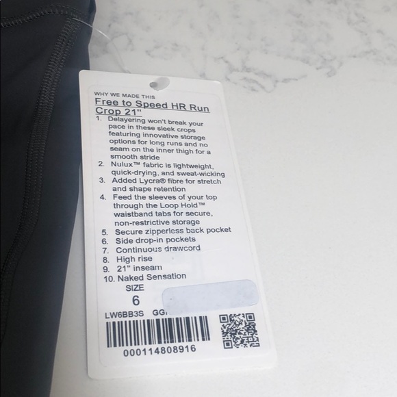 Lululemon NWT Free to Speed HR Run Crop 21” c.grey - Picture 3 of 5